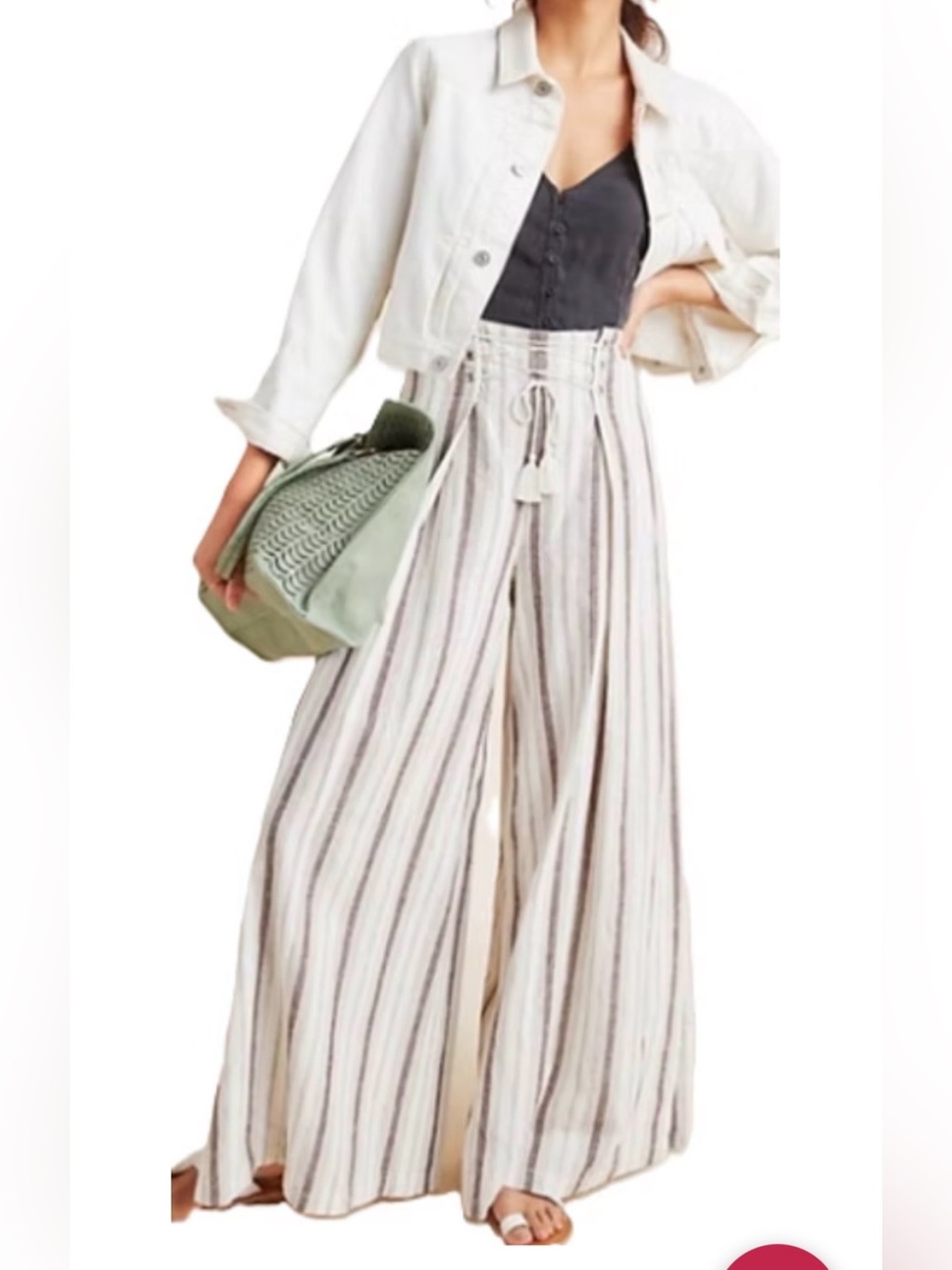 Anthropologie Chiara Corseted Wide-Leg bohemian Pants 8